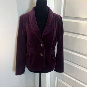 J. Crew Eden Deep Plum Velvet Blazer